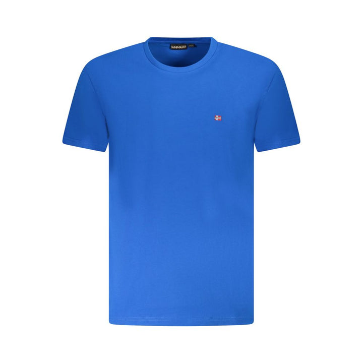 Blue Cotton Men T-Shirt