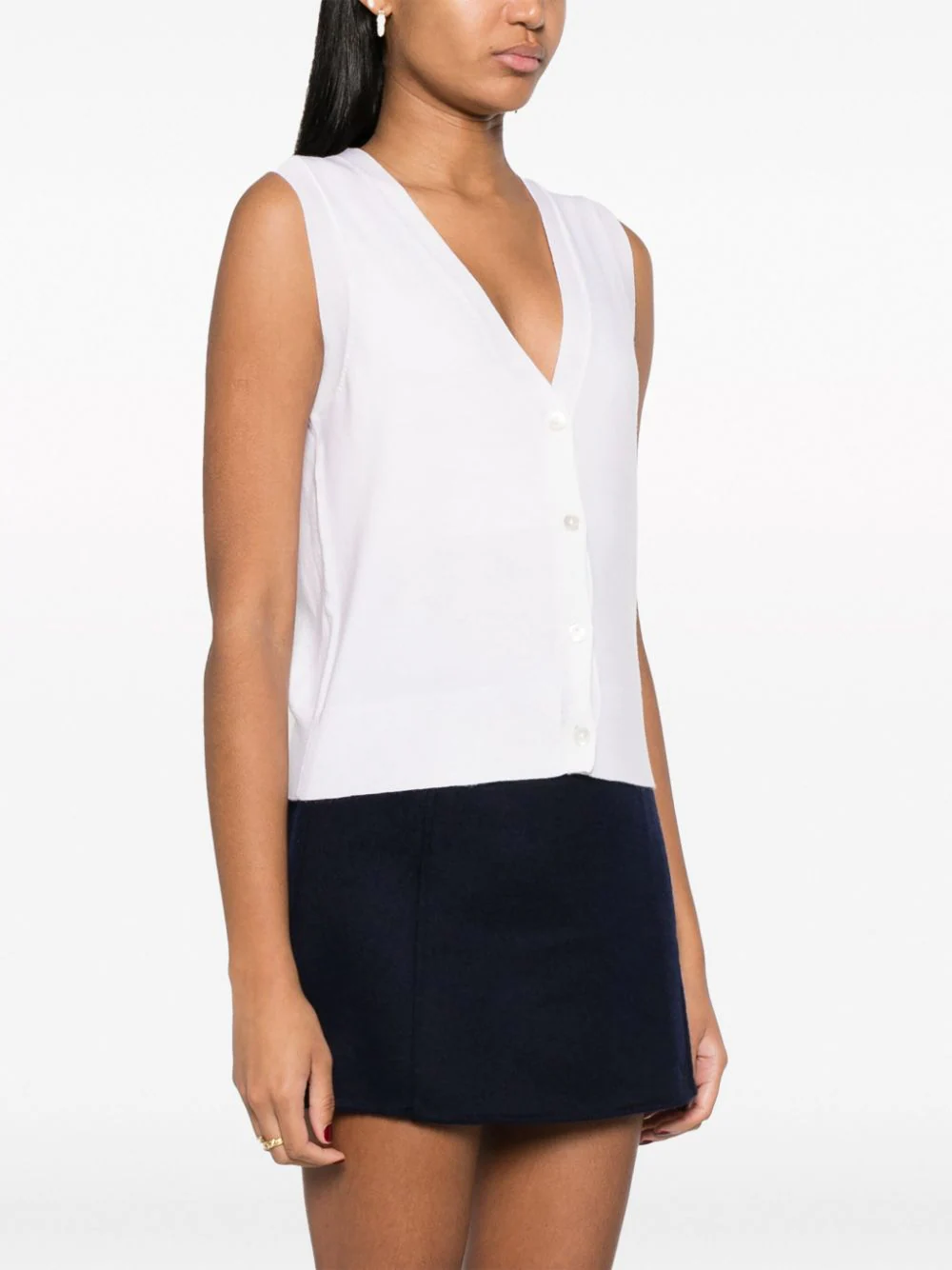 V-neck fine-knit vest-9