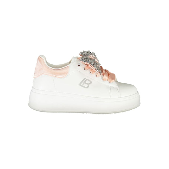 White Synthetic Women Sneaker