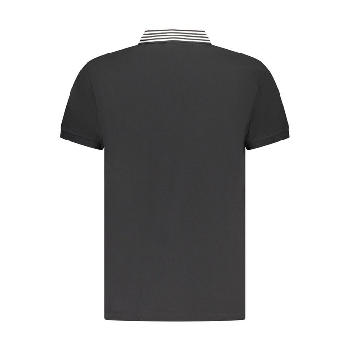 Black Cotton Men Polo Shirt