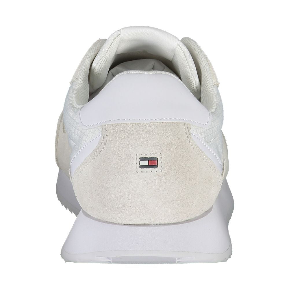 White Polyester Men Sneaker