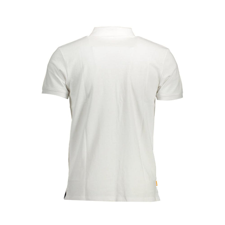 White Cotton Men Polo Shirt