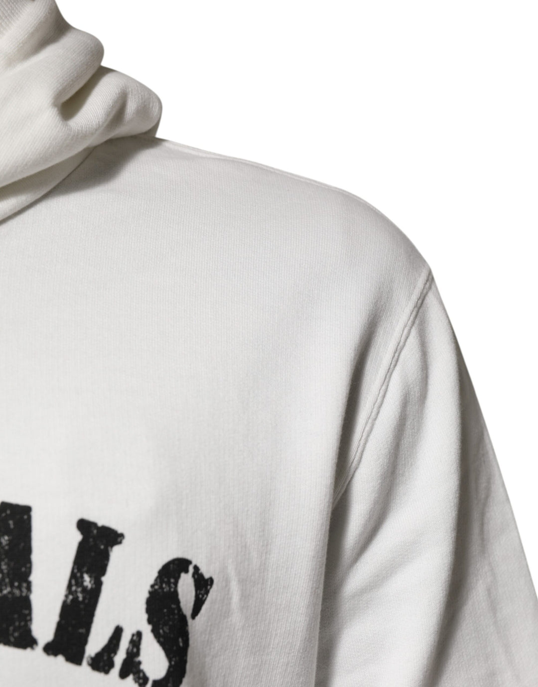 White Cotton DG ROYAL Print Hooded Sweater