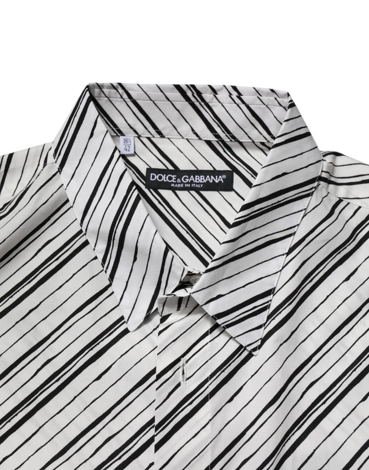 White Striped Long Sleeves Men Formal Shirt