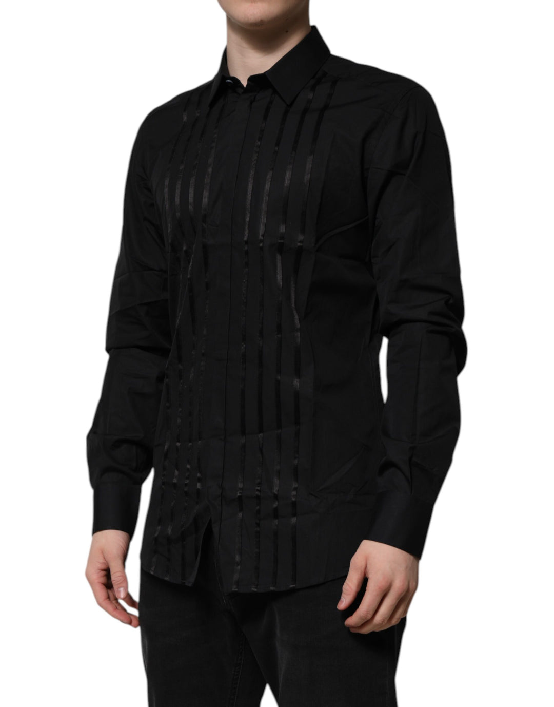 Black GOLD Long Sleeves Men Formal Dress Shirt