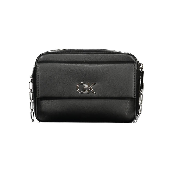 Black Polyester Women Handbag