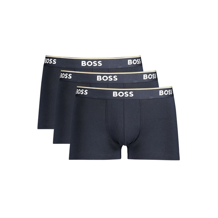 Blue Cotton Men Boxer Underwear