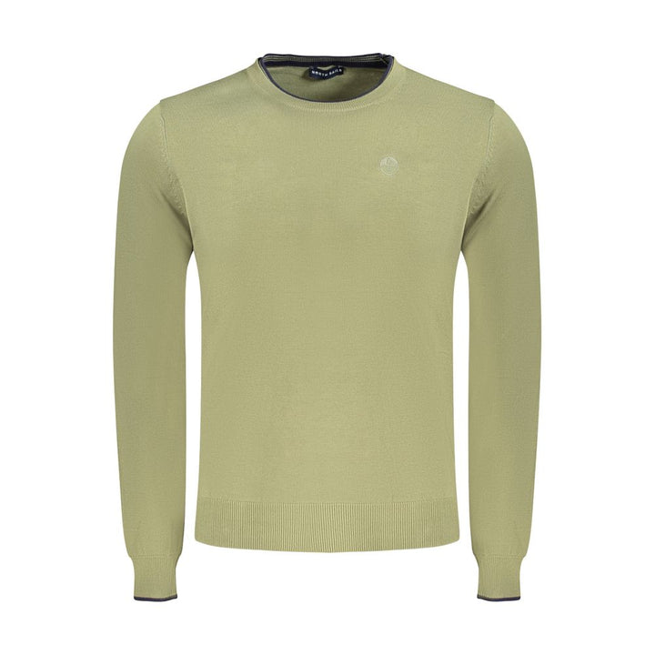 Green Cotton Men Sweater