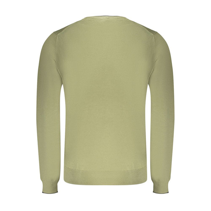 Green Cotton Men Sweater