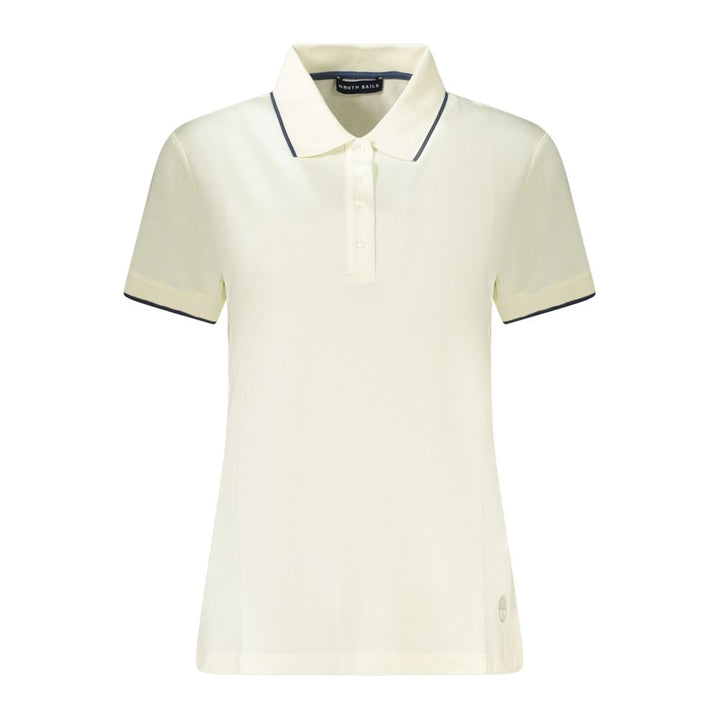 White Cotton Women Polo Shirt