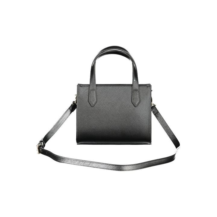 Black Polyethylene Women Handbag