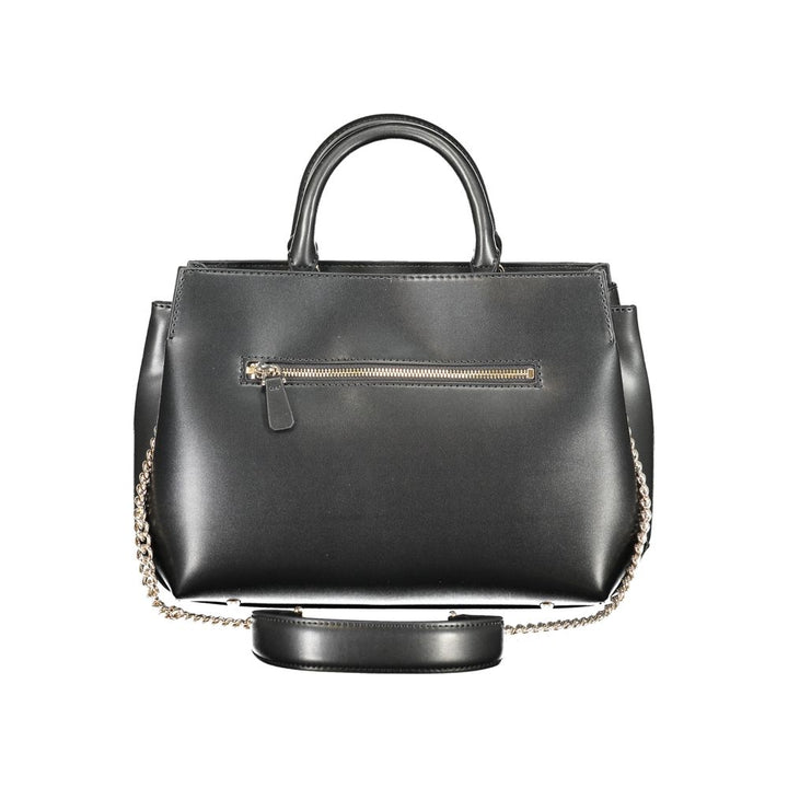 Black Polyethylene Women Handbag