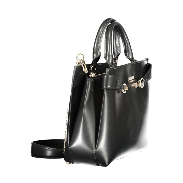 Black Polyethylene Women Handbag