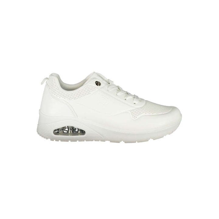 White Polyester Women Sneaker