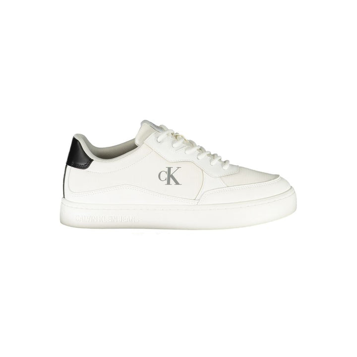 White Polyester Men Sneaker