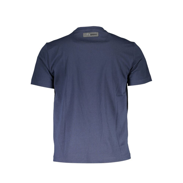 Blue Cotton Men T-Shirt