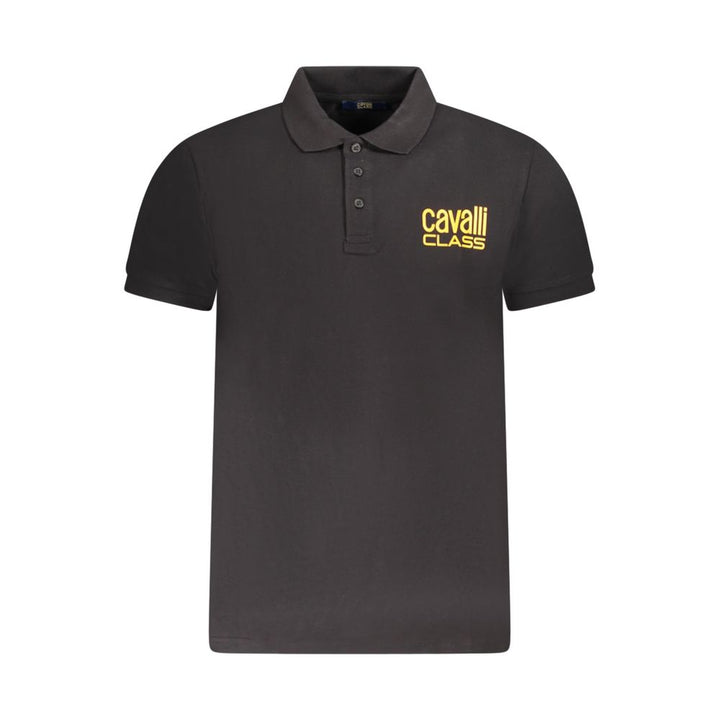 Black Cotton Men Polo Shirt