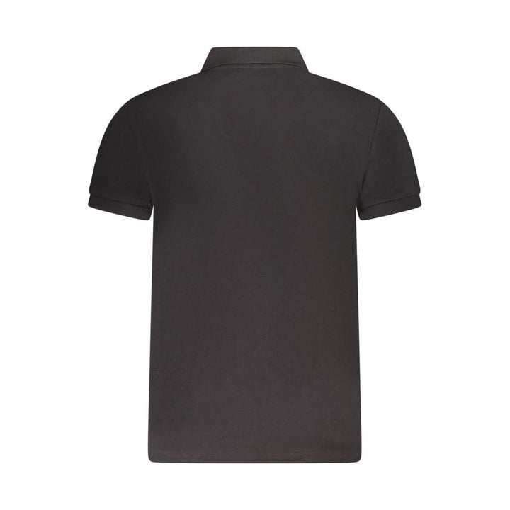 Black Cotton Men Polo Shirt