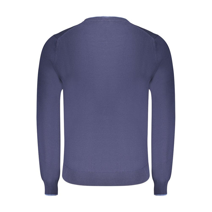 Blue Cotton Men Sweater