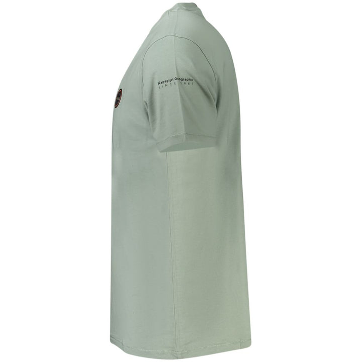 Green Cotton Men T-Shirt