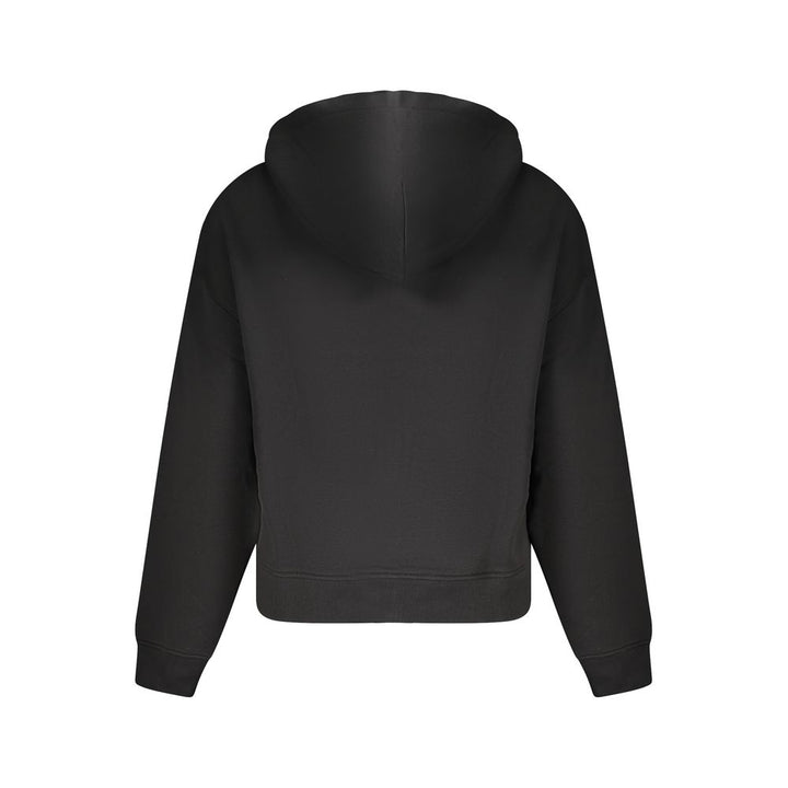 Black Cotton Women Hoodie