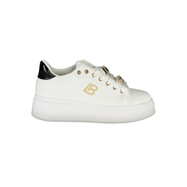 White Synthetic Women Sneaker