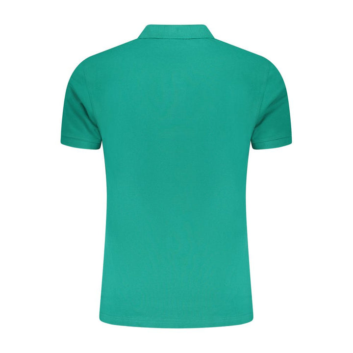 Green Cotton Men Polo Shirt