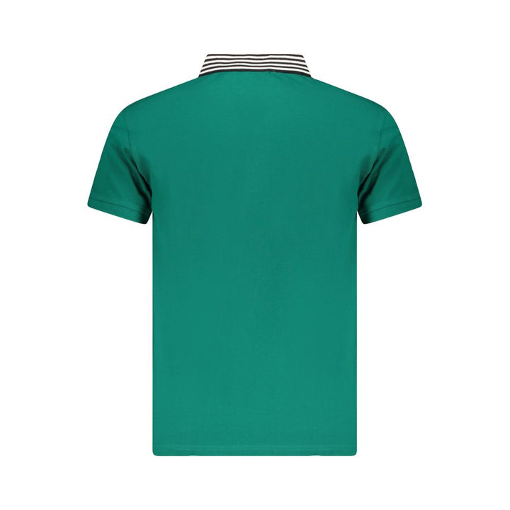 Green Cotton Men Polo Shirt