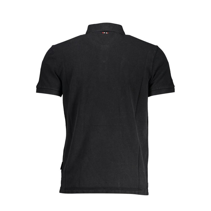 Black Cotton Men Polo Shirt