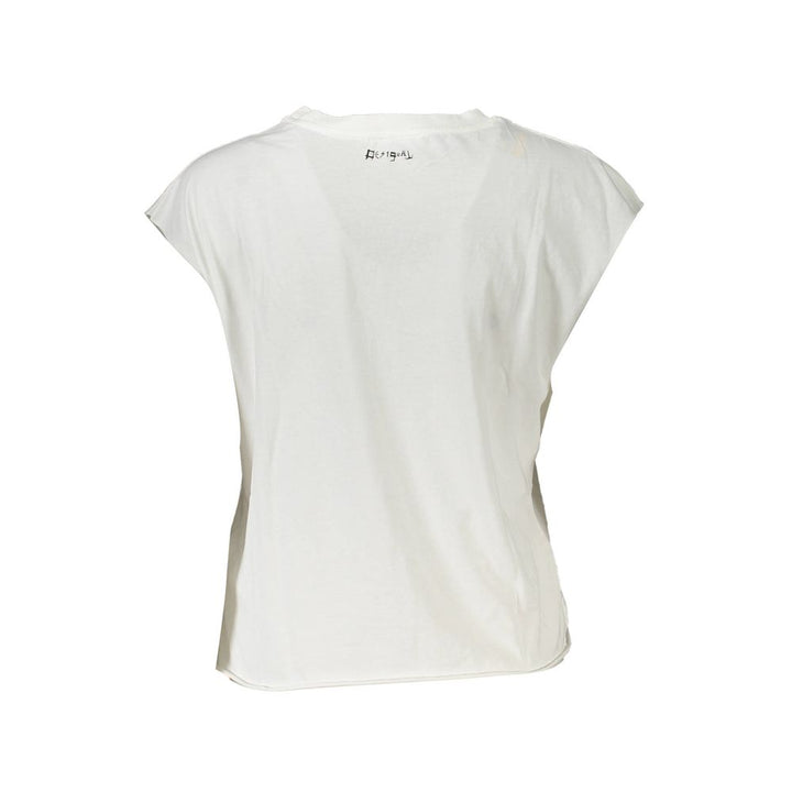 White Cotton Women TShirt