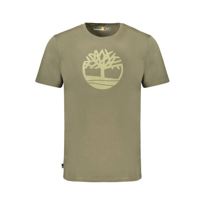Green Cotton Men T-Shirt