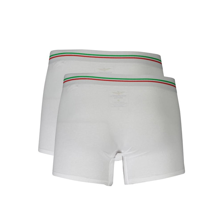 Aeronautica Militare White Cotton Men's Boxer Briefs