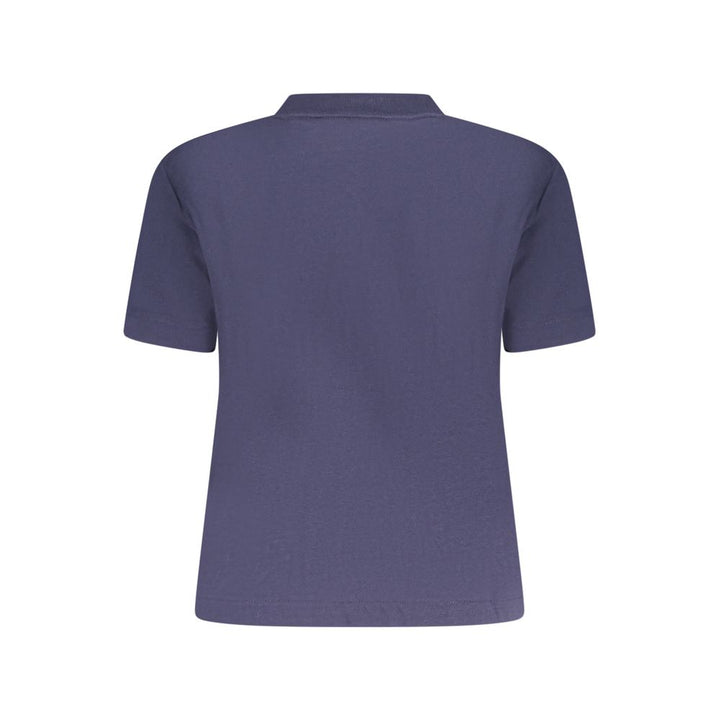 Blue Cotton Women T-Shirt