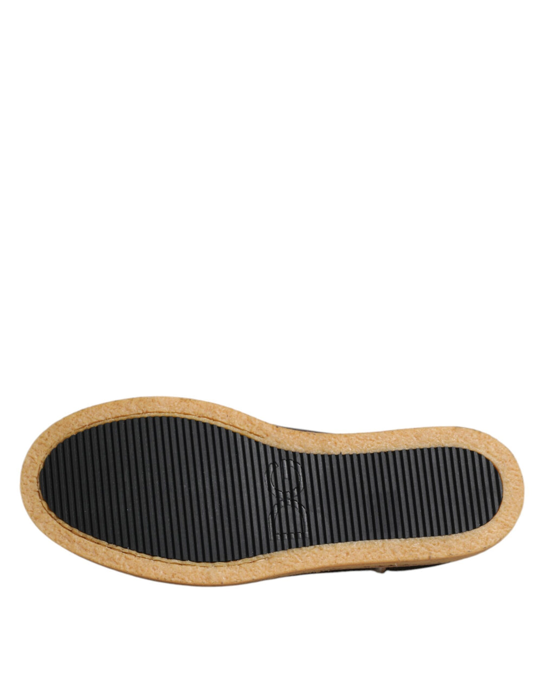 Brown White Calfskin Leather Loafers Shoes