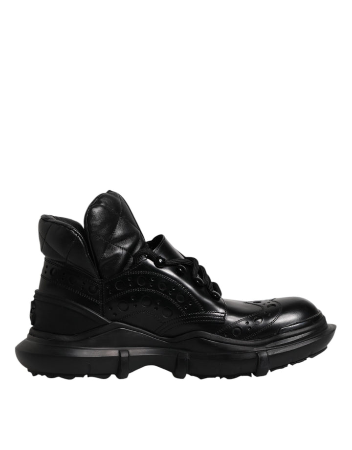 Black Leather Casual Mens Ankle Boots Shoes