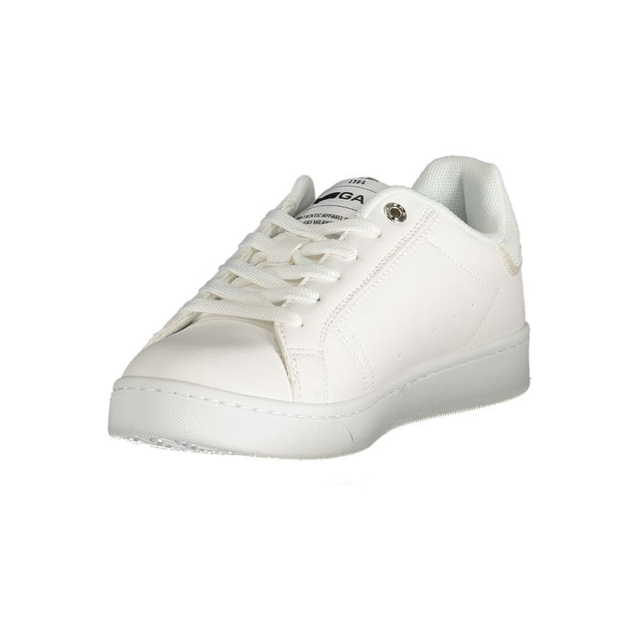 White Polyester Women Sneaker