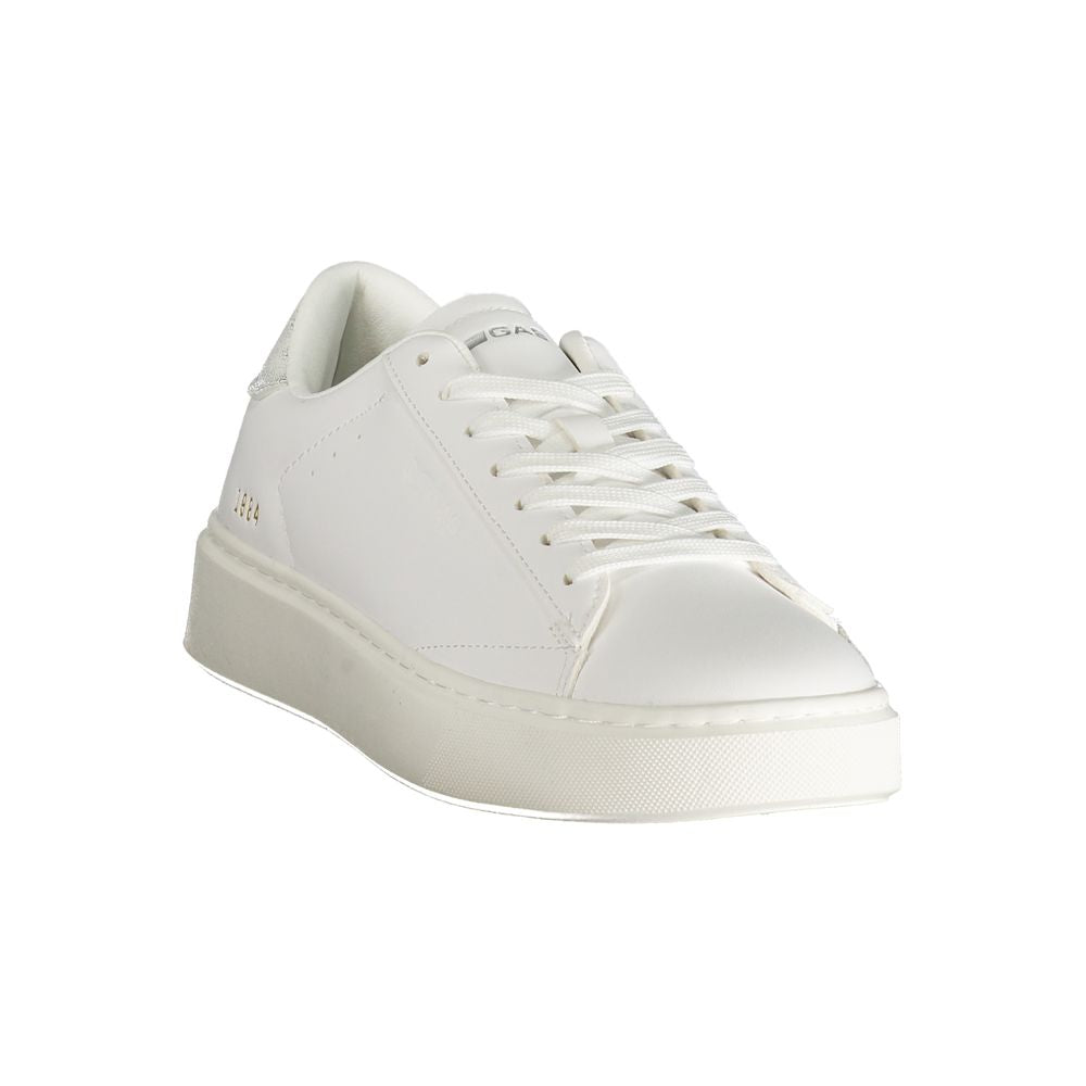 White Polyester Women Sneaker
