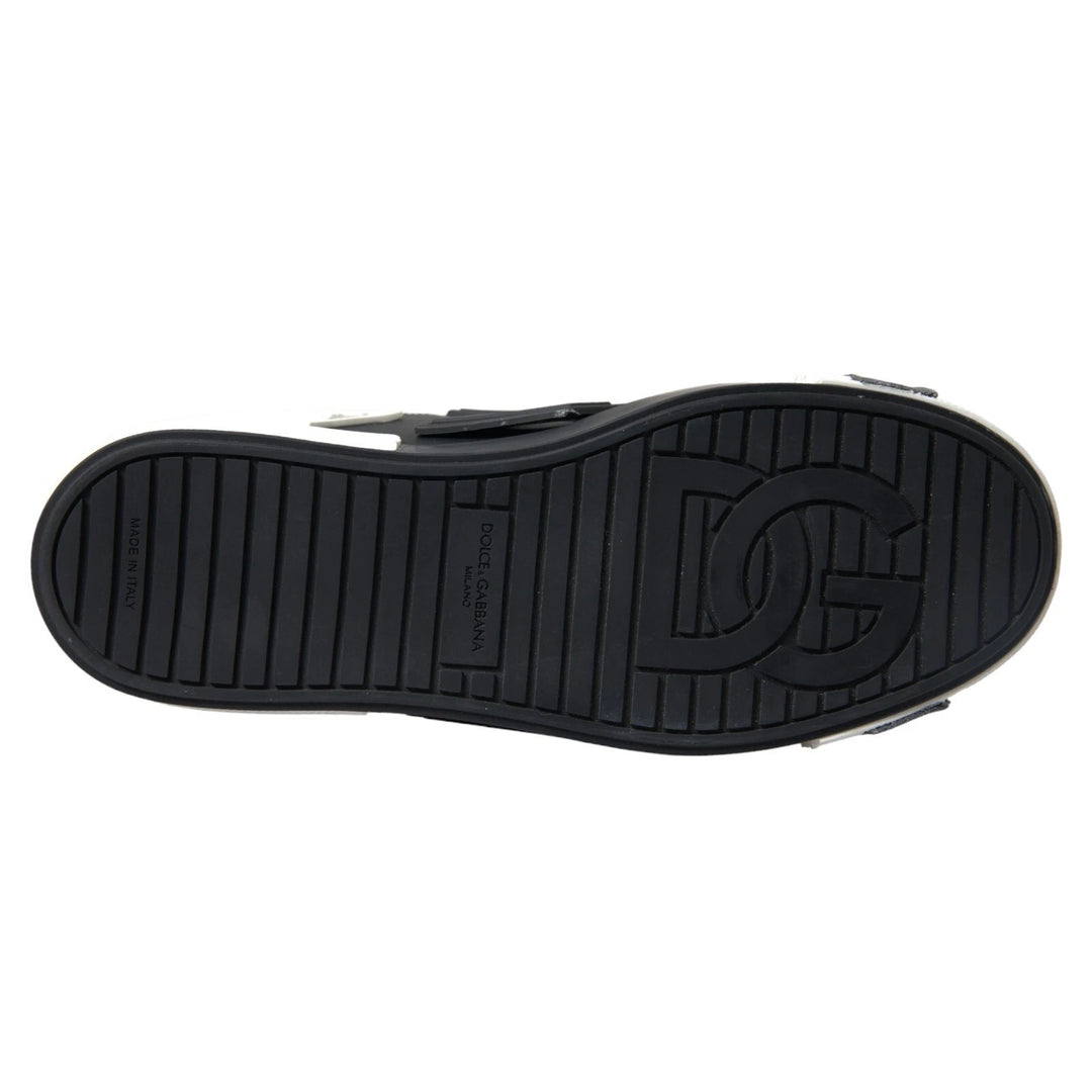 Black Leather Low Top Sneakers Portofino Shoes