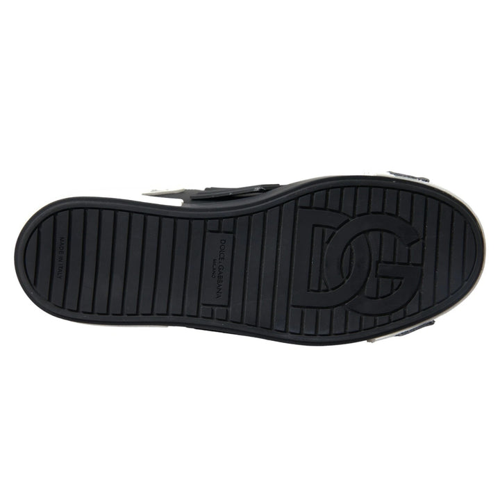 Black Leather Low Top Sneakers Portofino Shoes