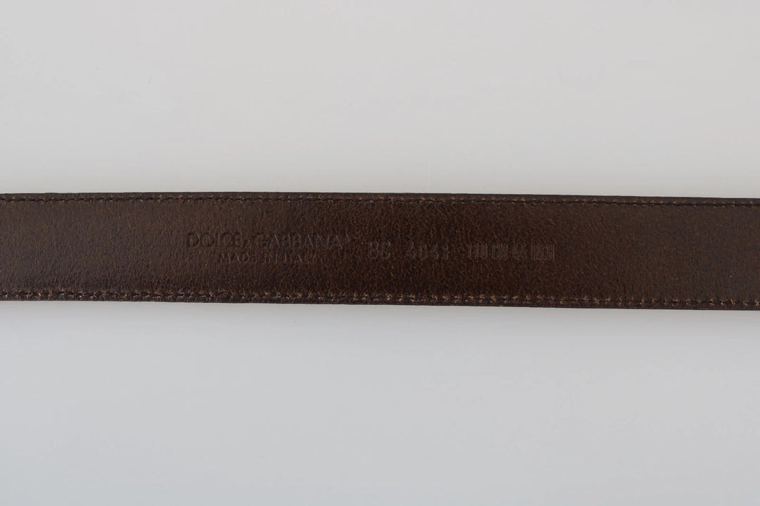 Blue Perforated Leather Gray Buckle Belt