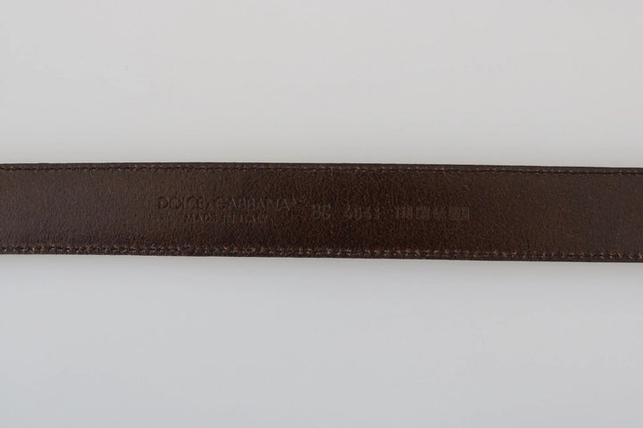 Blue Perforated Leather Gray Buckle Belt