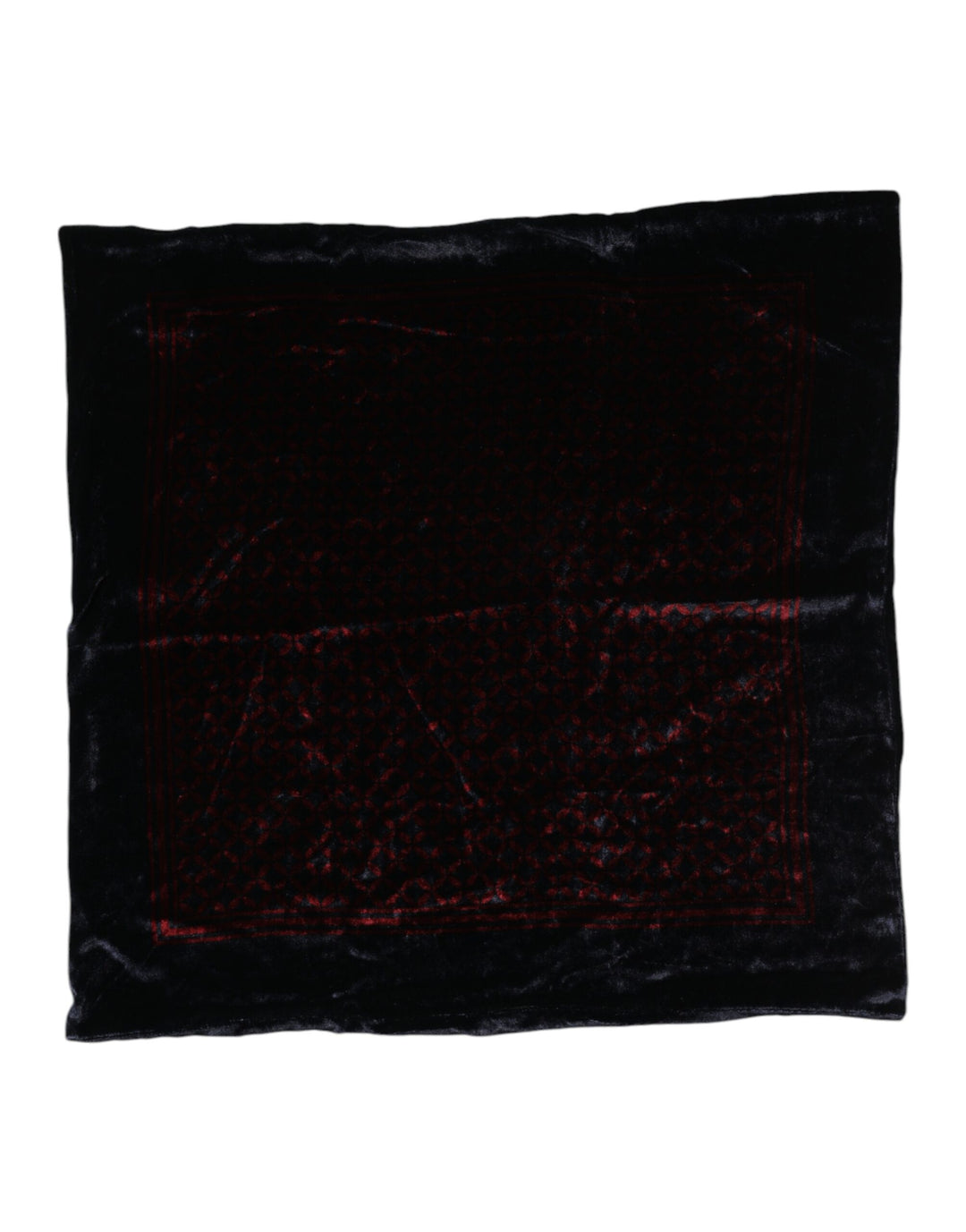 Black Red Viscose Square Men Foulard Scarf
