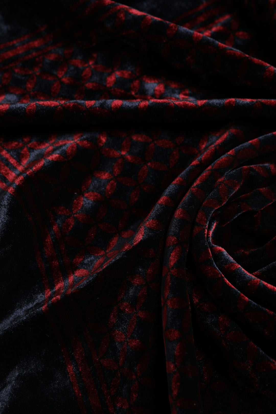 Black Red Viscose Square Men Foulard Scarf