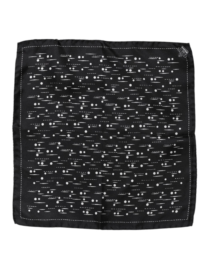 Black White Printed Square Men Foulard Scarf