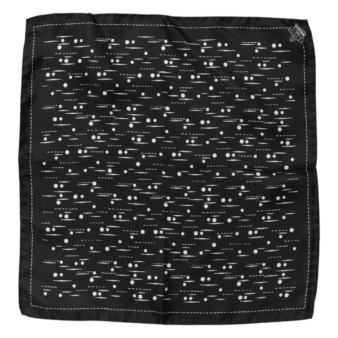 Black White Printed Square Men Foulard Scarf