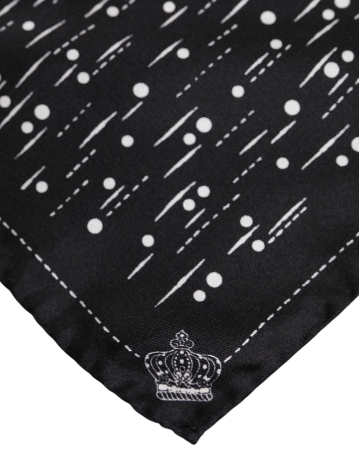 Black White Printed Square Men Foulard Scarf