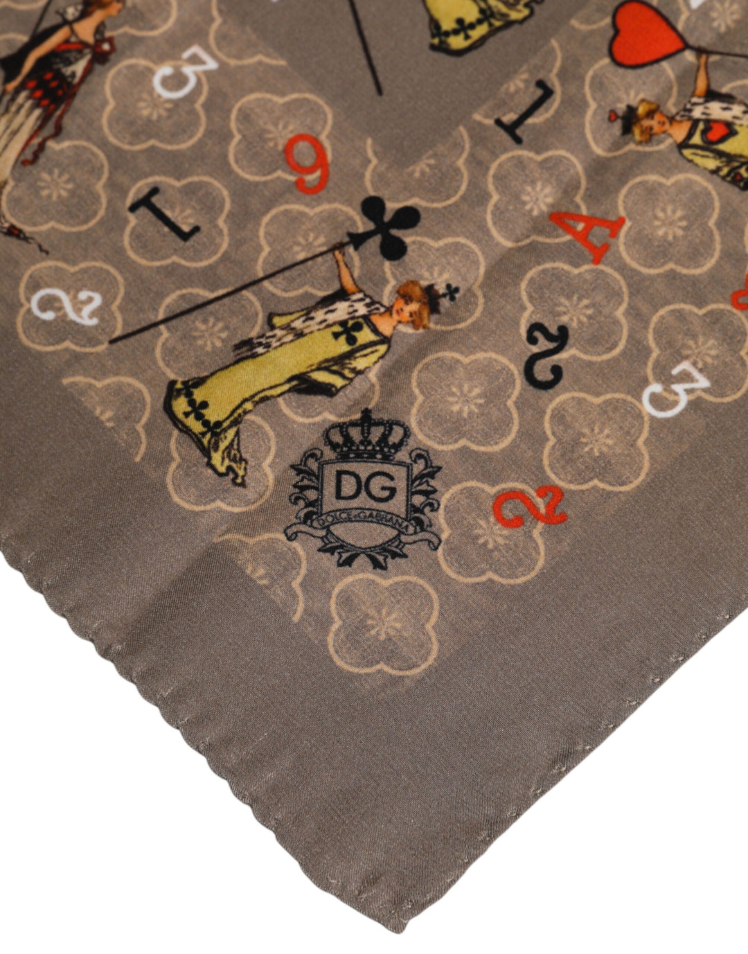 Brown Silk Printed Square Men Foulard Scarf