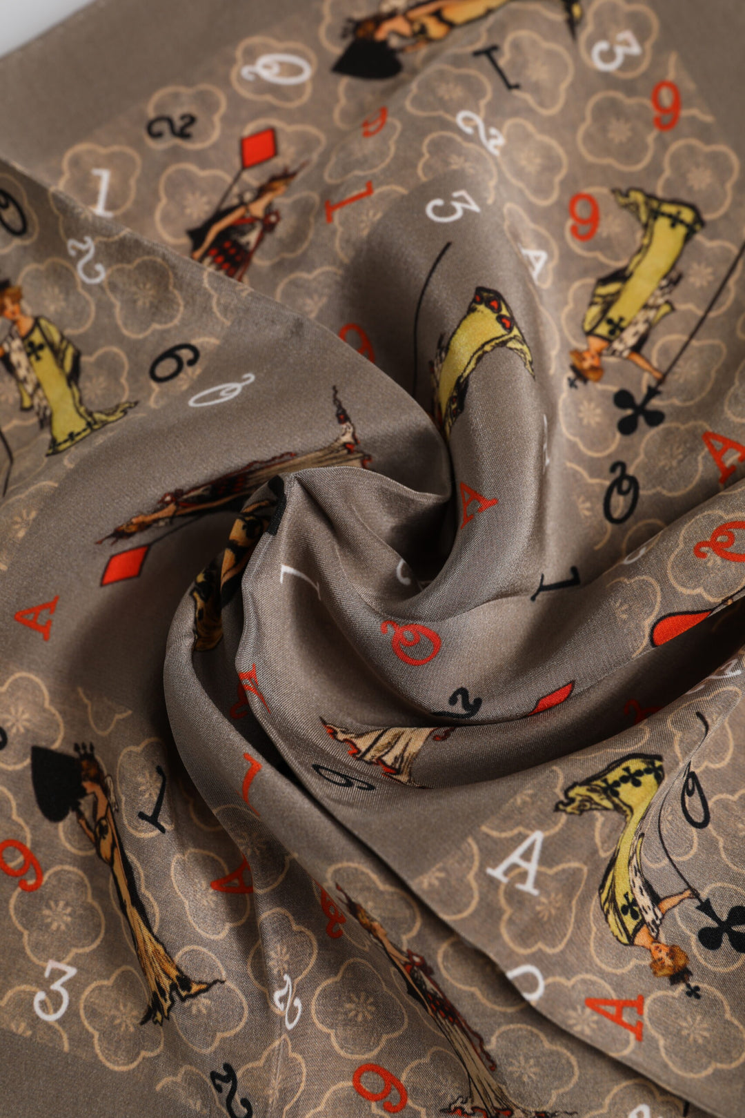 Brown Silk Printed Square Men Foulard Scarf