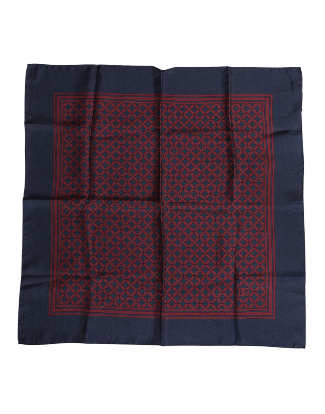 Red Blue Printed Silk Square Men Foulard Scarf