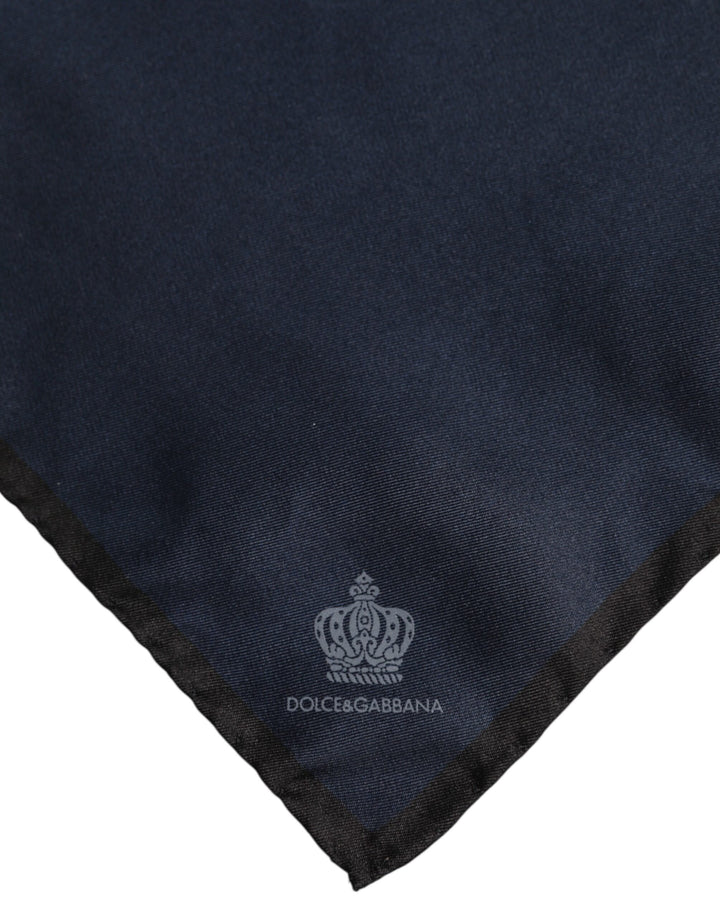 Blue DG Crown Silk Square Men Foulard Scarf